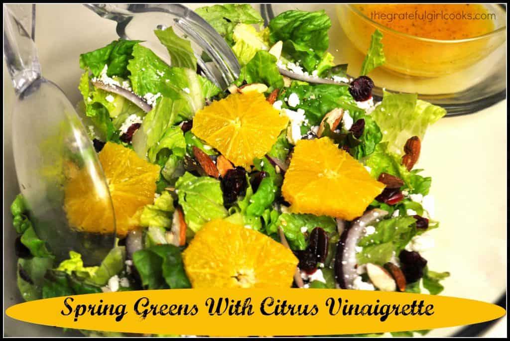 Spring Greens With Citrus Vinaigrette / The Grateful Girl Cooks! Spring Greens With Citrus Vinaigrette / The Grateful Girl Cooks!