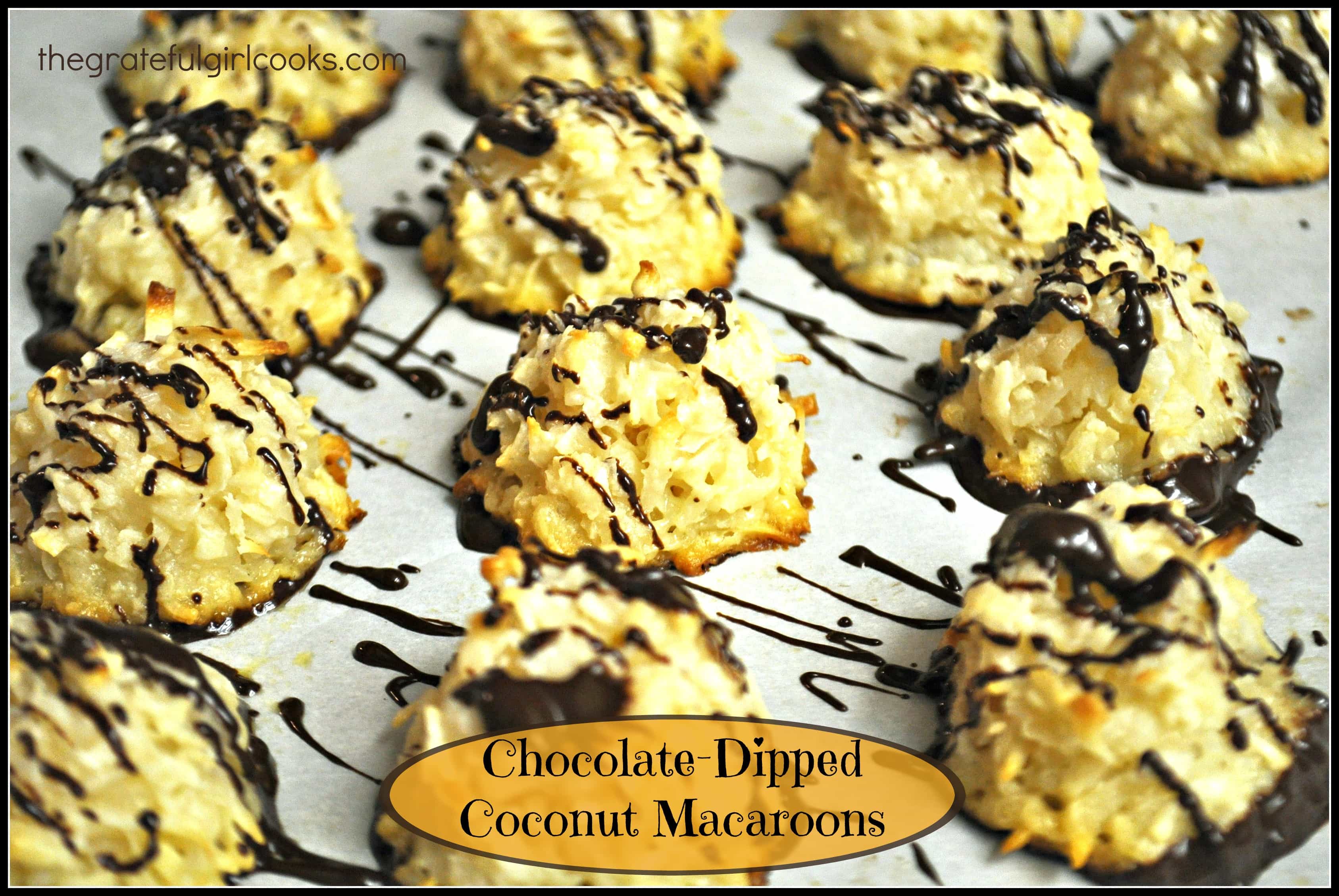 Chocolate-Dipped Coconut Macaroons1