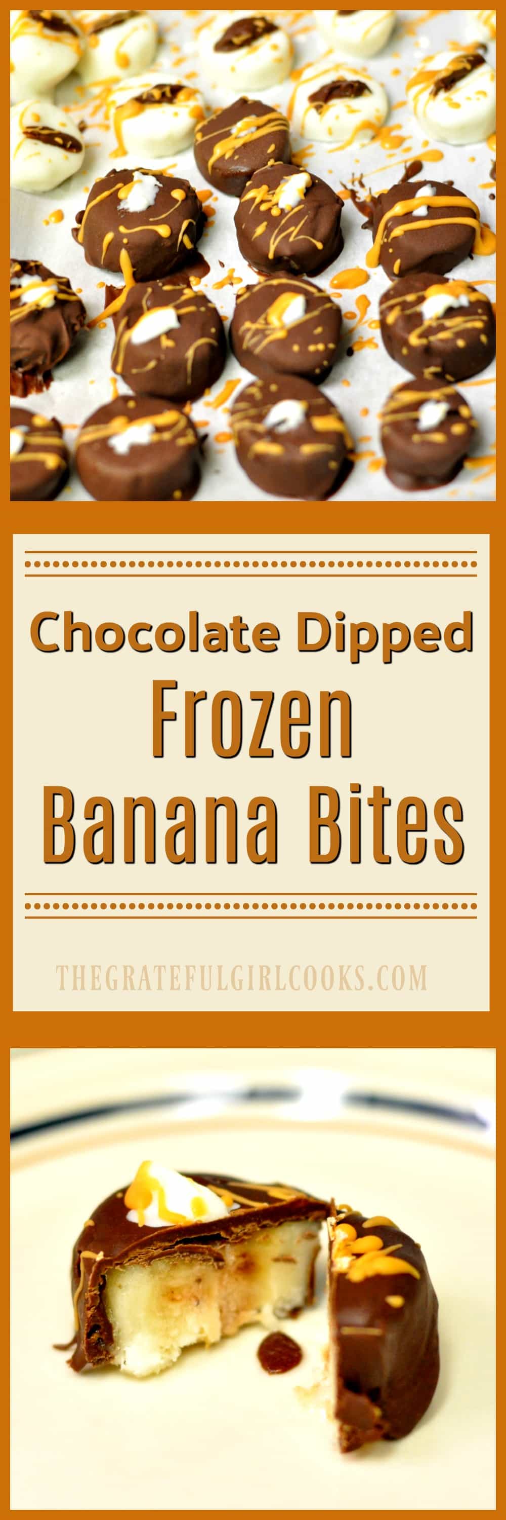 Chocolate Dipped Frozen Banana Bites / The Grateful Girl Cooks! Chocolate Dipped Frozen Banana Bites / The Grateful Girl Cooks!