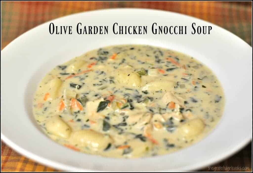Olive Garden Chicken Gnocchi Soup | The Grateful Girl Cooks!