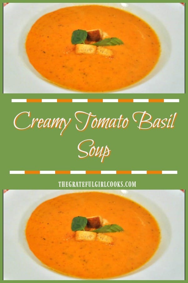 Nothing is as comforting as a hot bowl of soup on a cool day. This delicious, creamy tomato basil soup will really hit the spot, and it's simple to make!