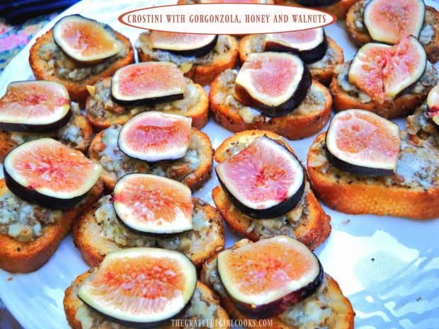 Crostini With Figs, Gorgonzola, Honey & Walnuts is a delicious, yet simple to prepare appetizer, full of great flavor!