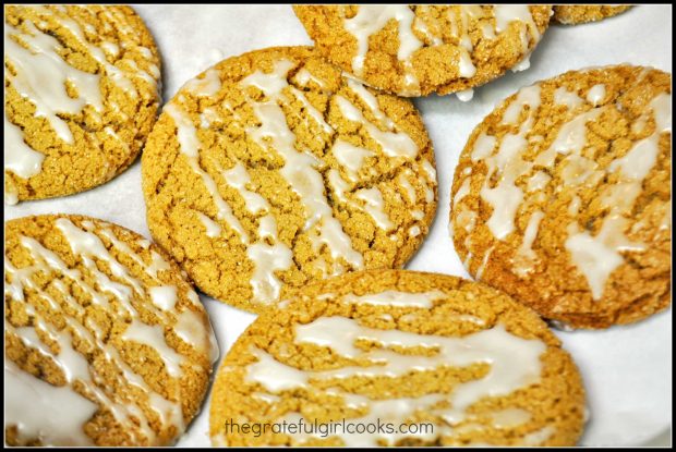 Dipped gingersnaps can also be drizzled with white chocolate icing as decoration.