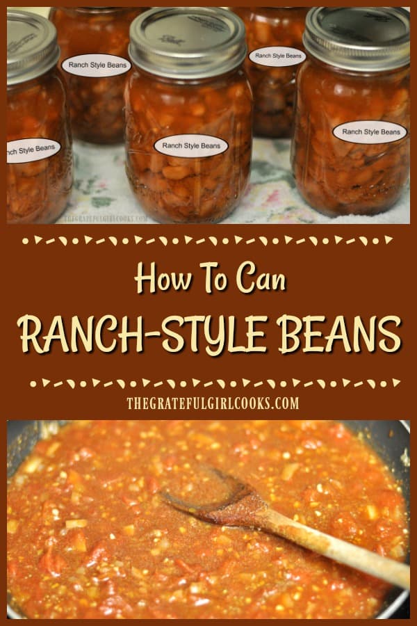 Ranch style beans are a perfect "grab and go" side dish for chicken, hamburger, hot dogs, etc. Learn how to make and can them for long term storage!