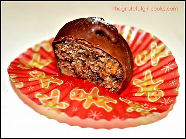 A look at the inside of a maple cream bon bon.