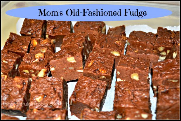 Mom's Old Fashioned Fudge is creamy old-fashioned chocolate fudge with pecans! Easy to make, perfect treat for parties or gift giving during the holidays!