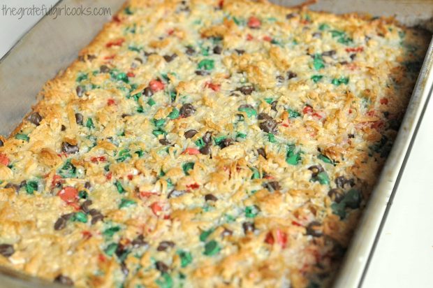 You can even use Christmas colored chocolate chips to make sprinkle bars!