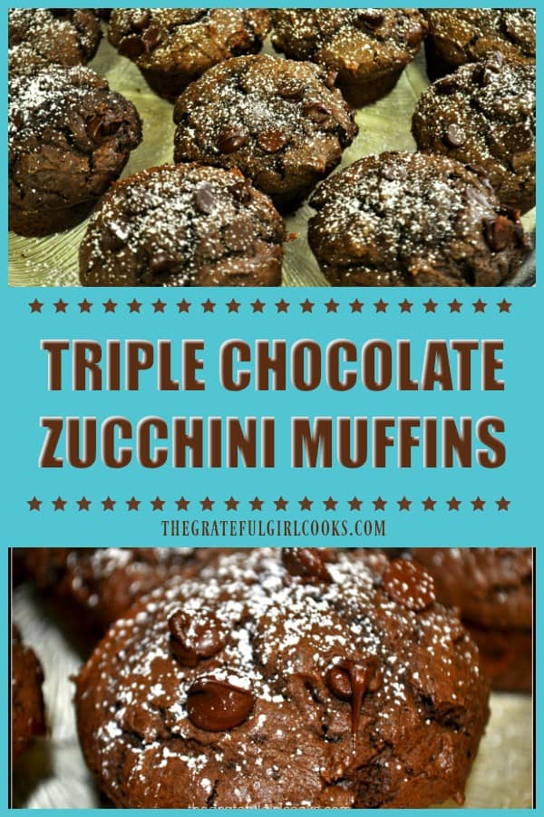These triple chocolate zucchini muffins have a secret ingredient (shhh... it's a vegetable!) and are an absolutely delicious treat your family will love!