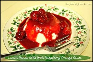 Lemon Panna Cotta With Raspberry-Orange Sauce 