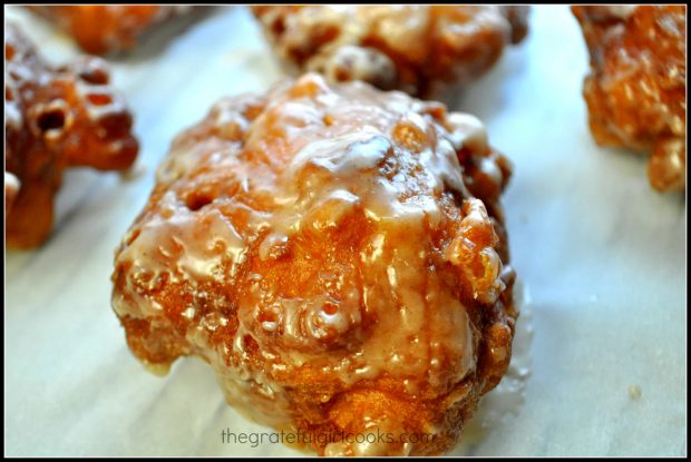 Apple fritter close up