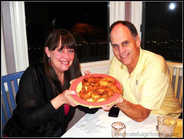 Our friends Shari and Richard, with the coconut shrimp.