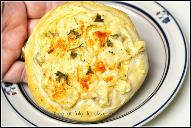 The finished Italian biscuit flat bread is a great side dish.