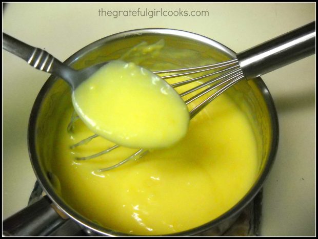 Thickened spoonful of lemon curd