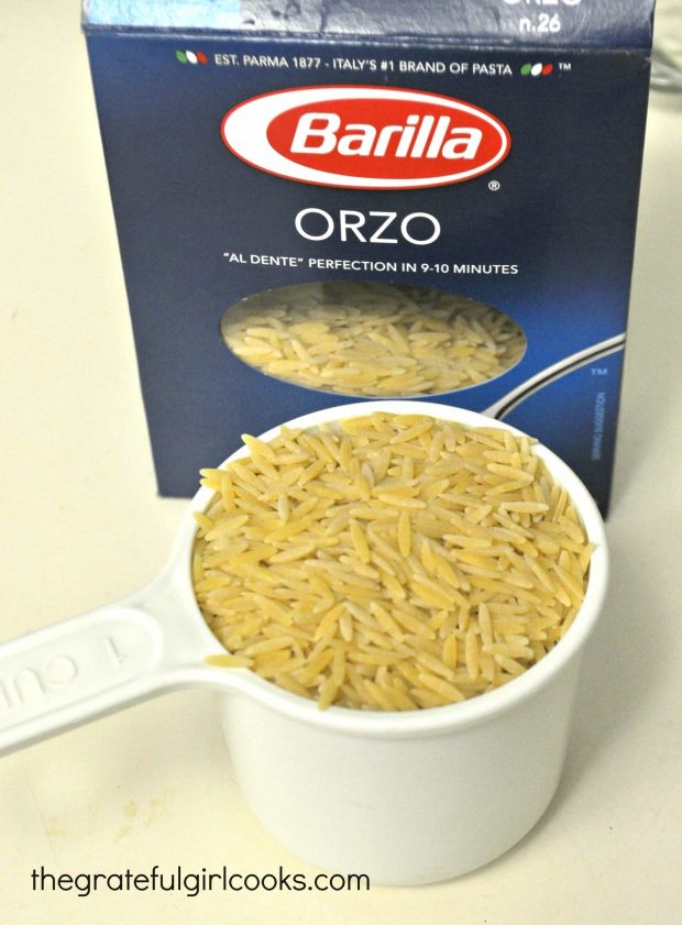 Long grain orzo is used for this side dish.