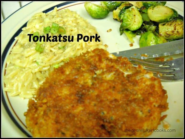 Tonkatsu pork originated in Japan, and is a simple dish to make, with lightly seasoned, panko crumb crusted pork cutlets, pan-fried until crispy.