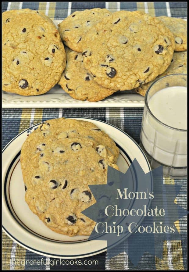 Can anything beat Mom's Chocolate Chip Cookies? They're huge, soft on the inside, crisp on the outside, and filled with chocolate chips and pecans. 