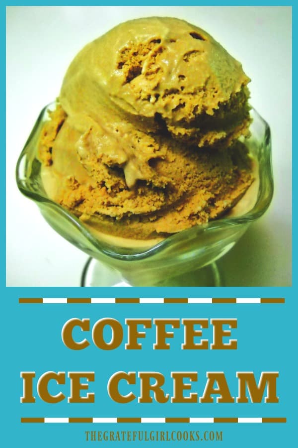 Homemade coffee ice cream is rich and creamy, is easy to make with only a few ingredients, and is the perfect frozen treat on a hot summer day!