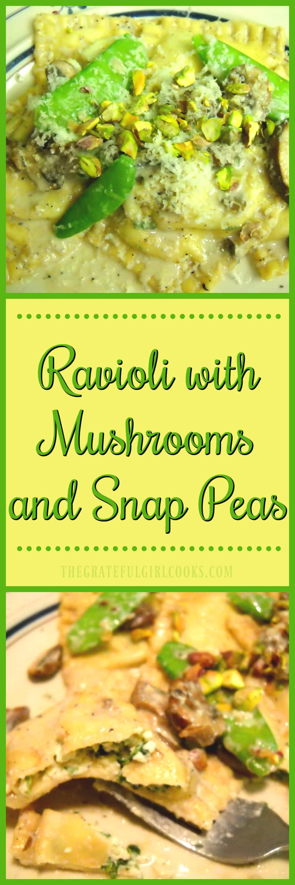 Ravioli with Mushrooms and Snap Peas / The Grateful Girl Cooks! Ravioli with Mushrooms and Snap Peas / The Grateful Girl Cooks!