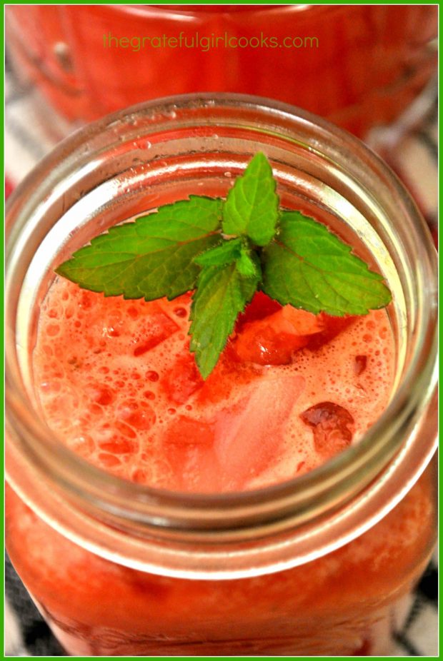 Watermelon Lime Mint Agua Fresca is ready to serve!