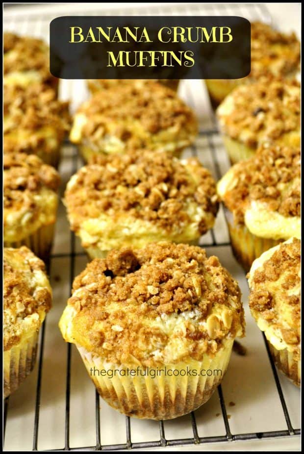 You're gonna love these delicious Banana Crumb Muffins, with a surprise cream cheese filling! Easy to make, they will be a family favorite breakfast or snack!