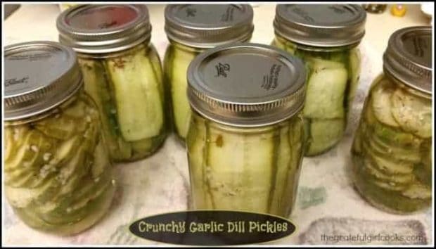 Make Garlic Dill Pickles the "old-fashioned way" or use more current way (water bath) to can a few jars of pickles with summer's bounty.