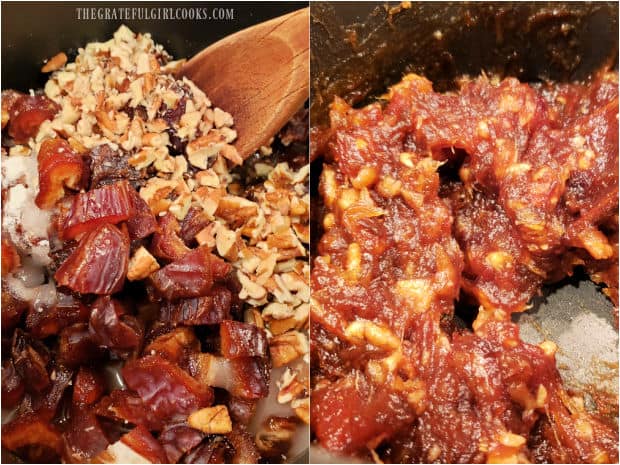 Date Roll Cookies - The Grateful Girl Cooks! The date and nut filling for the cookies is cooked into a thick spread.