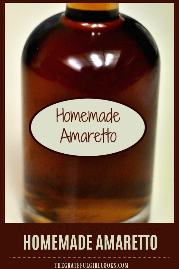 Make homemade amaretto, a sweet Italian almond flavored liqueur inexpensively at home! It's easy, and can be used for cocktails or in other recipes.