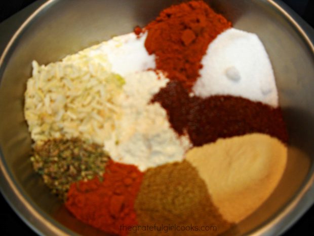 Spices in bowl used to make the seasoning mix.