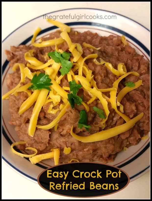 Easy crock pot refried beans - It is EASY (and economical) to make your own delicious and inexpensive Mexican refried beans, using a slow cooker!