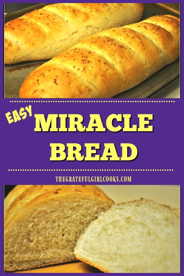 You're gonna love this easy, homemade Miracle Bread. Recipe makes two loaves and is so easy, even my son can make it! That's gotta be some kind of MIRACLE!