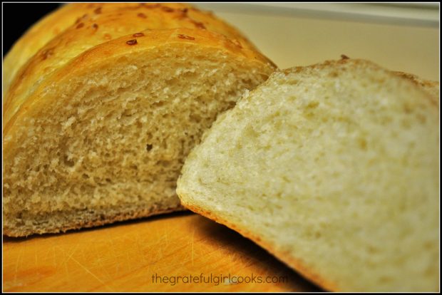 A slice of miracle bread, ready for some butter!