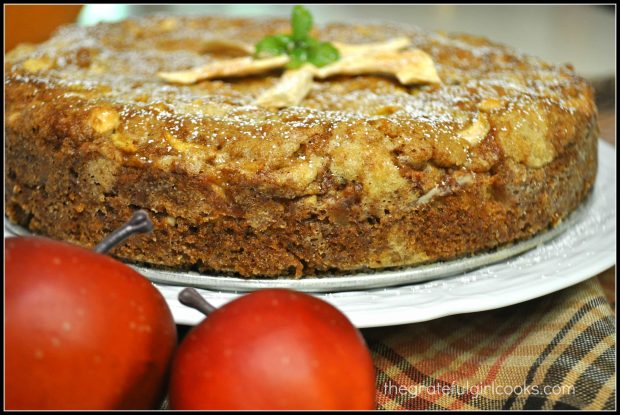 A side view of Mom's apple cake.