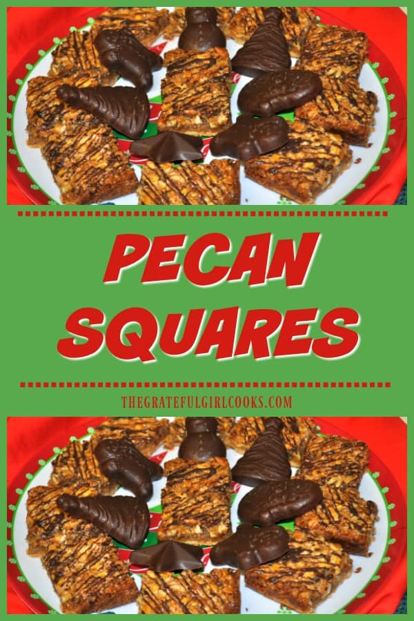 If you like pecan pie, you will enjoy these easy Pecan Squares. They're sweet, sticky bar cookies with all the traditional flavors of pecan pie!
