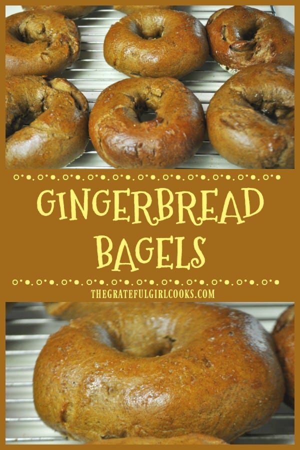 You will enjoy these New York style Gingerbread Bagels! Perfect treat for the holidays (or any time), they're boiled then baked, chewy AND delicious!