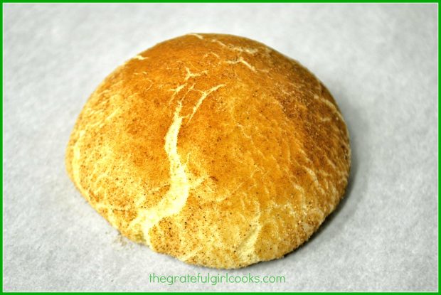 Snickerdoodles are baked with a cinnamon sugar topping.