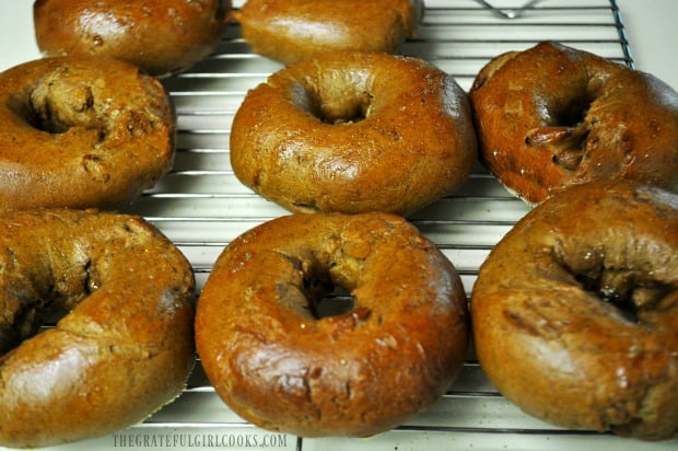 Hot gingerbread bagels, fresh from the oven, are a perfect holiday treat!