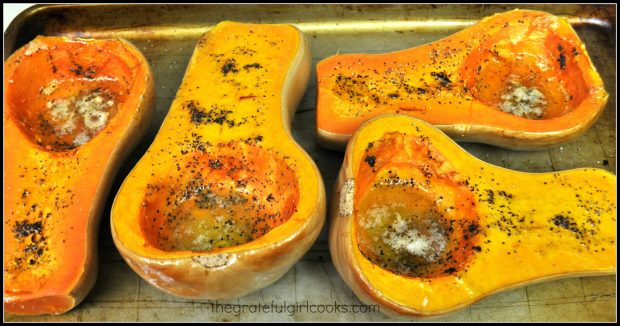 Buttermilk squash are baked, and ready to use for soup!