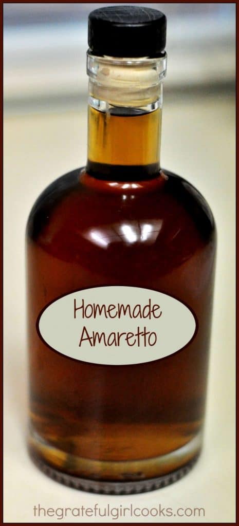 Make homemade amaretto, a sweet Italian almond flavored liqueur inexpensively at home! It's easy, and can be used for cocktails or in other recipes.