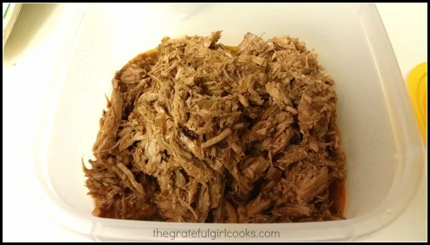 Shredded pork ready for filling tamales