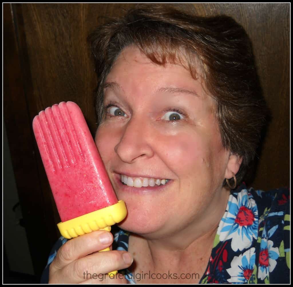 It's easy to turn a raspberry yogurt smoothie into a popsicle!