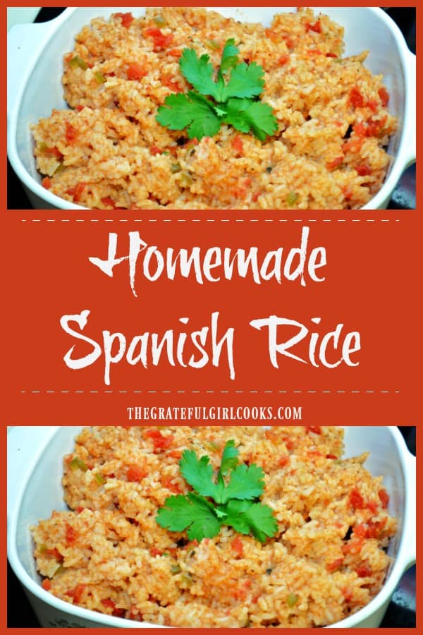 It's easy to make delicious Spanish Rice from scratch, with bell peppers, diced tomatoes, onion, and spices. Perfect side dish for most Mexican foods.