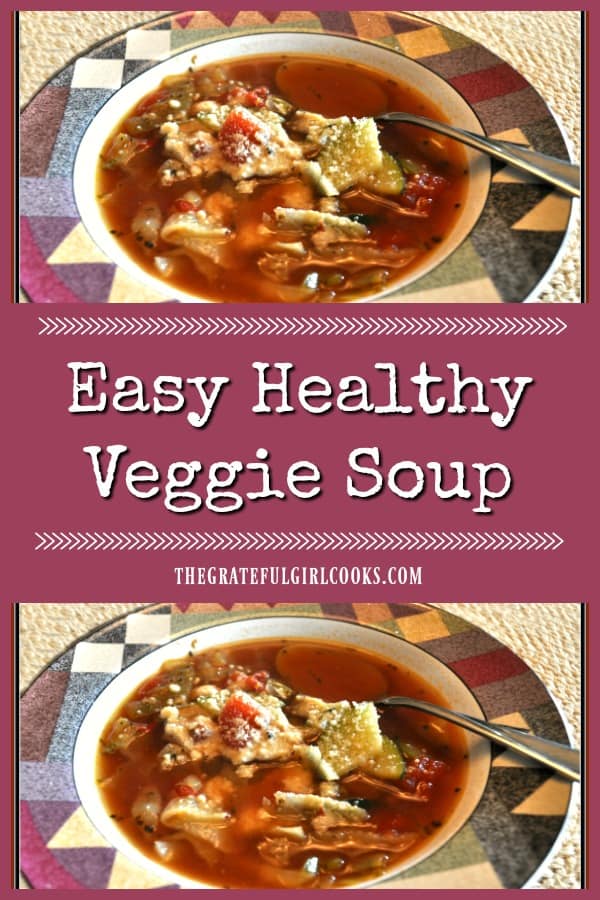 You're gonna love this yummy Weight Watchers recipe for easy to make Italian healthy veggie soup, w/carrots, zucchini, onions, tomatoes, garlic and cabbage! 