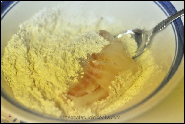 Beer Battered Fish And Chips / The Grateful Girl Cooks! Fish pieces are coated in seasoned flour