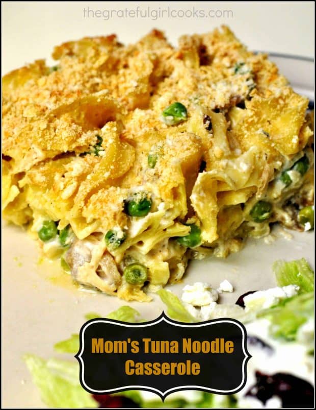 Nothing says "old school comfort food" like Mom's Tuna Noodle Casserole! This classic dish has been around for years, is delicious, and easy on the budget!