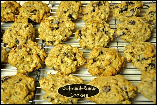 This traditional recipe for soft, chewy Oatmeal Raisin Cookies is easy to prepare. The cookies are absolutely delicious, and the recipe makes 4 dozen.