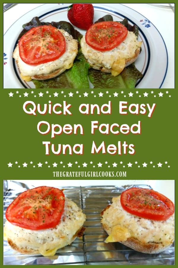 Quick and Easy Open Faced Tuna Melts / The Grateful Girl Cooks!