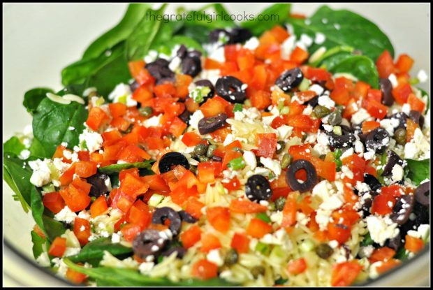 Spinach and Orzo Salad / The Grateful Girl Cooks!