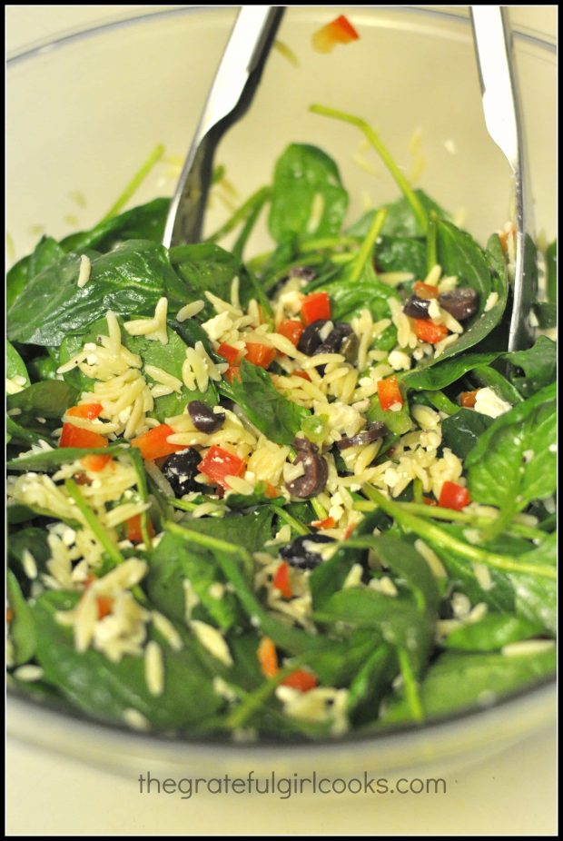 Spinach and Orzo Salad / The Grateful Girl Cooks!