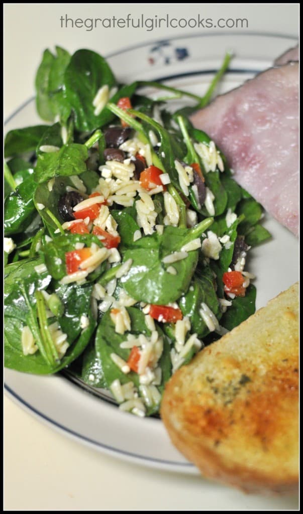 Spinach and Orzo Salad / The Grateful Girl Cooks!