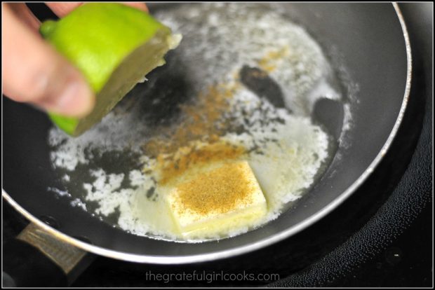 Lime juice and cumin powder added to the sauce for chili lime cumin cod.